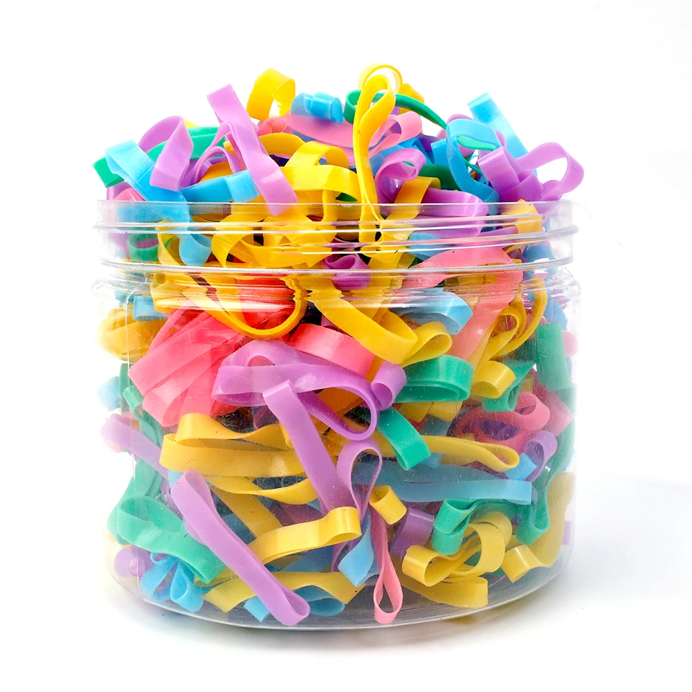 One Box Colorful Elastic Hair Bands Disposable Scrunchie Rubber
