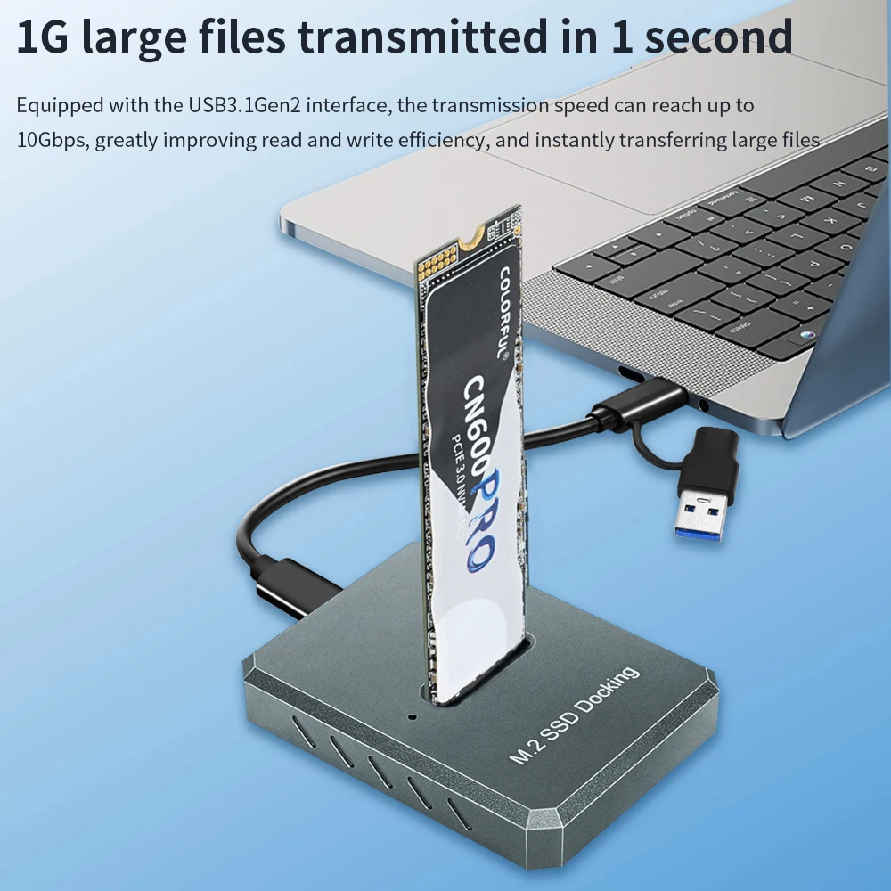 티쉬릭 SSD M2 NVME HDD 도킹 스테이션 M/M+B 키 NVME NGFF SATA M.2 듀얼 프로토콜 타입 C USB 하드 드라이브 인클로저 최대 10Gbps