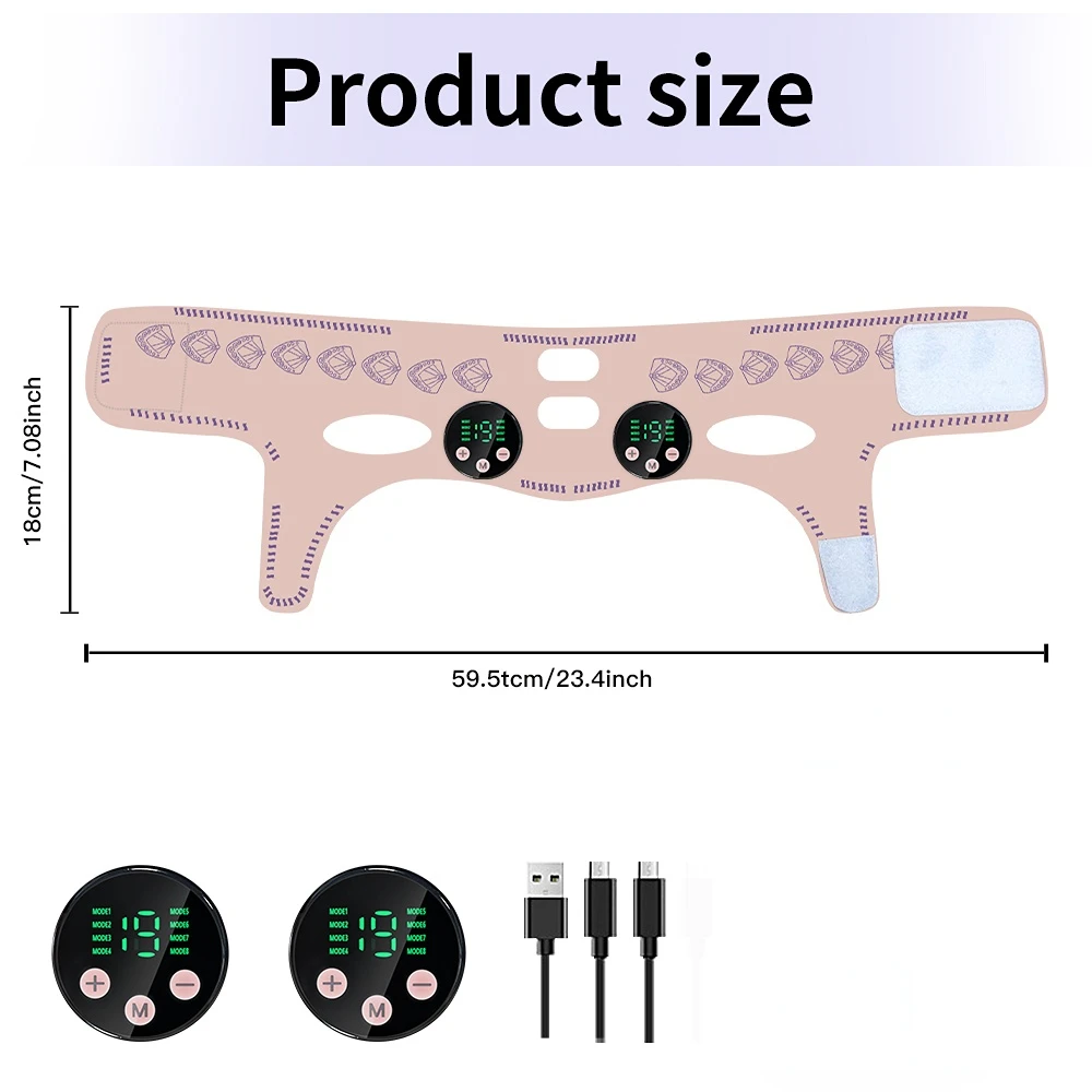 EMS Kopfmassage Gesichtsentspannung USB-Aufladung Gesichtsschlankheitsgurt Facelifting Reduzieren Sie das Doppelkinn Wange Lift Up Face Thin Mask – Detail 11