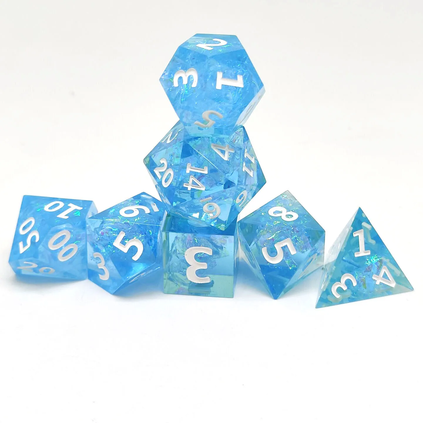 

Resin Dice 7PCS sets Polyhedron Dice D4 D6 D8 D10 D12 D20 TRPG Game Dice sets