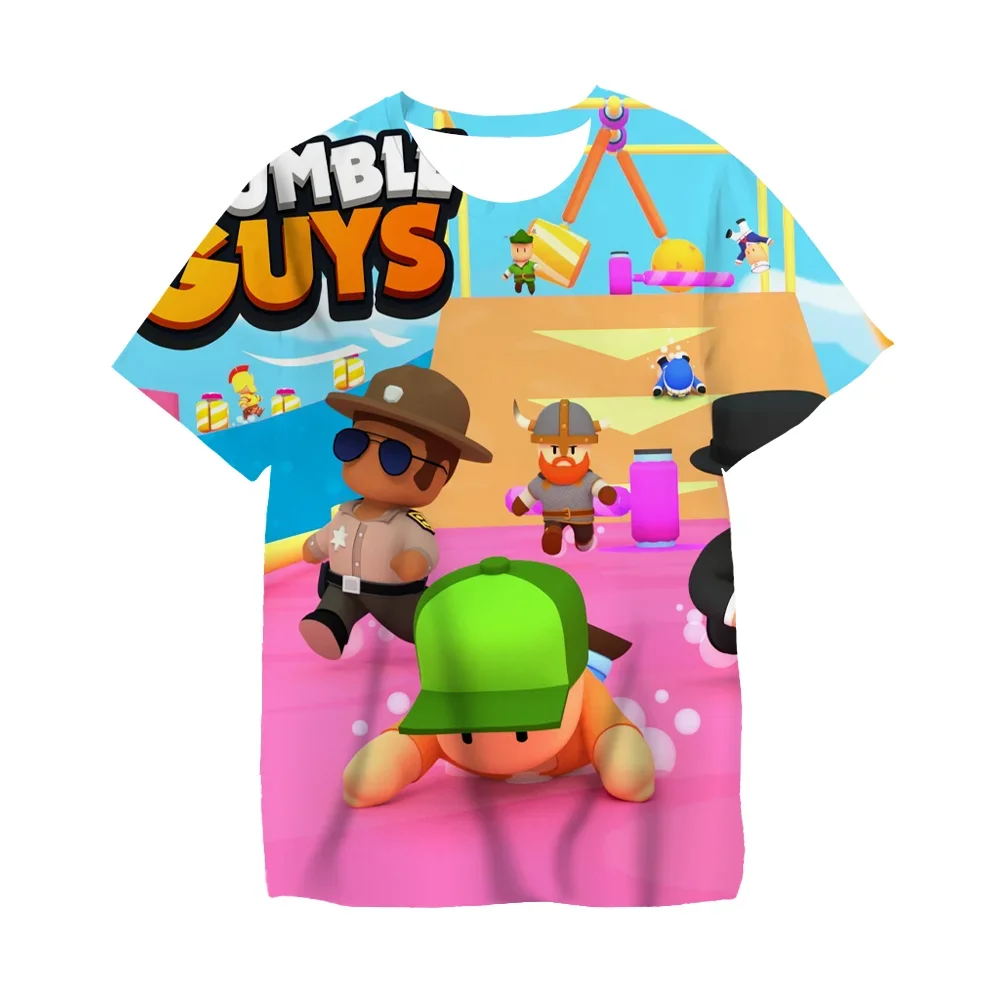 Stumble Guys 3D Kids T Shirt Meninos Meninas Harajuku 3D Camisa Dos  Desenhos Animados Camisetas Engraçadas Quarta-feira Stumble Guys 3D Roupas  Infantis