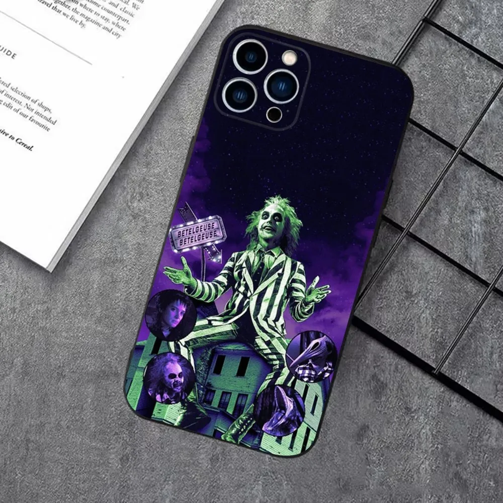 thumbnail image 1 of B-BeetlejuiceS-S 2 Phone Case For iPhone 16,15,14,13,12,11 Plus,Pro Max,XS,X,XR,SE,Mini,8,7，Soft Silicone Black Cover, 1 of 5