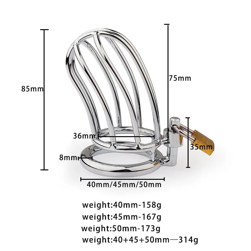 1 Pc Stainless Steel Chastity Cock Cage Sex Toys For Men Chastity Device Penis Ring Sleeve Male Anti-cheat Erotic Urethral Lock