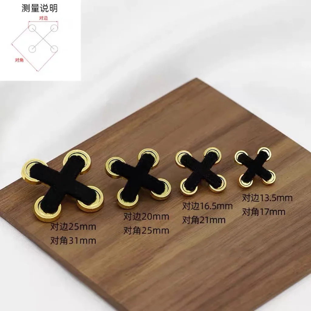 Flocking Buttons 6Pcs Retro Flocking X-shaped Metal Button DIY Coat Button Decorative ...