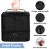 30 Grids Nail Organizer Makeup Bag Cosmetic Manicure Case Professional Double Layer Design Nail Polish Gel Handbag with Handle 3
