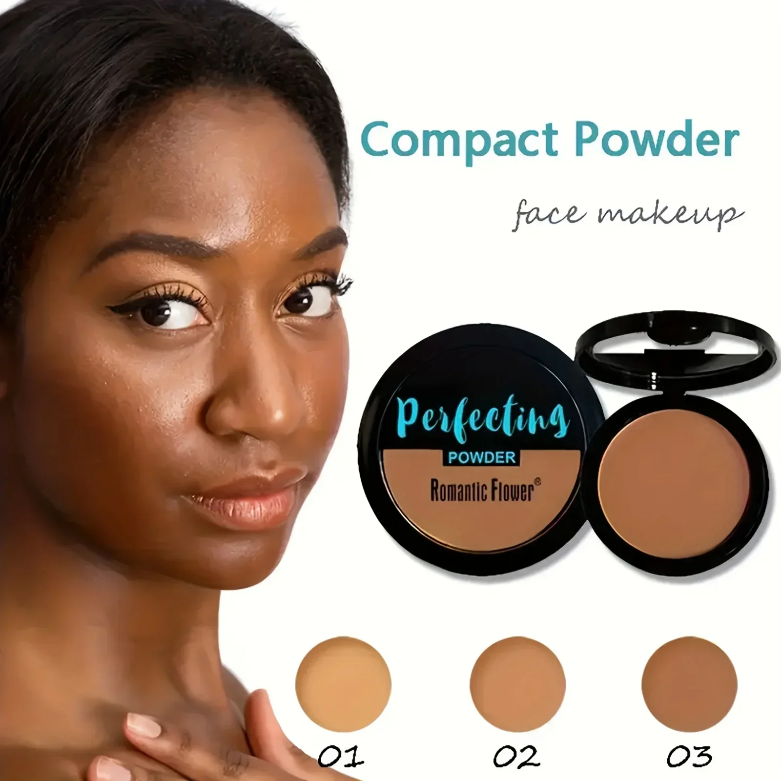 Description Picture 3 of item3-color Dark Powder Bronze Powder Dark Skin Foundation Oil Control Concealer Brighten The Face Create Three-dimensional Makeup