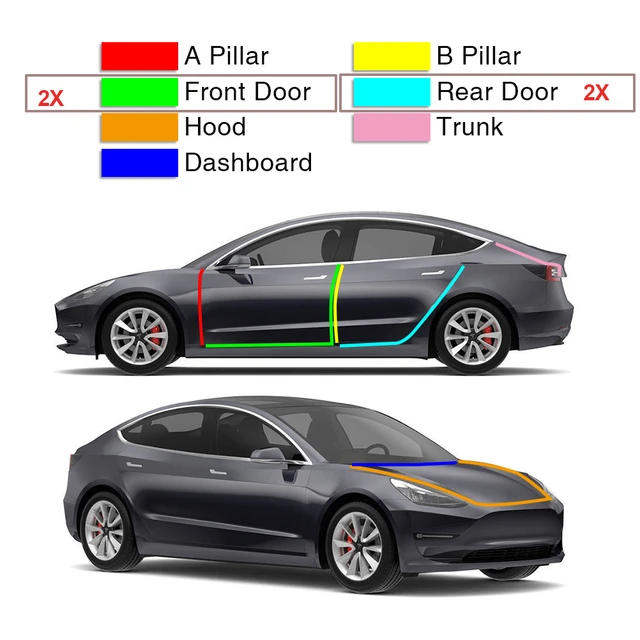 Dichtungsset Tesla Model Y 2022 + 2023 Türdichtungssatz