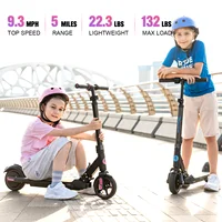 EVERCROSS Electric Scooter Kids, Foldable Scooter for Kids Ages 6-12, 9.3 MPH & 5 Miles, LED Display, Colorful LED Lights, UL 4
