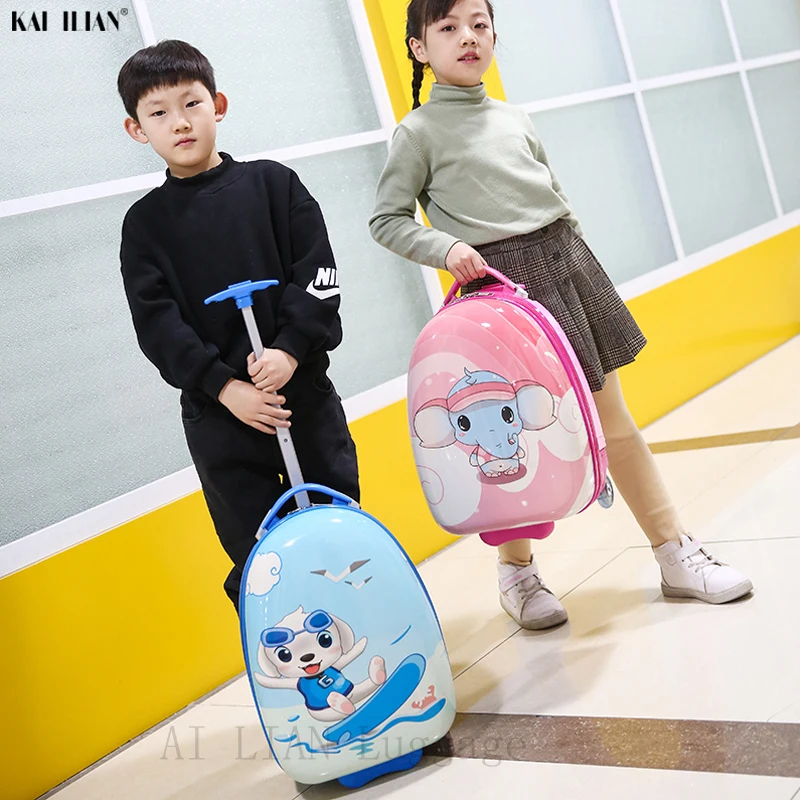 Children's Hardside Luggage Cartoon Suitcase Boy Cabin Rolling Luggage Student travel trolley luggage for kids Wheeled Bag spinner luggage