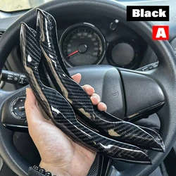 Luxurious 38cm Leather Car Steering Wheel Cover (A 2PCS Black)