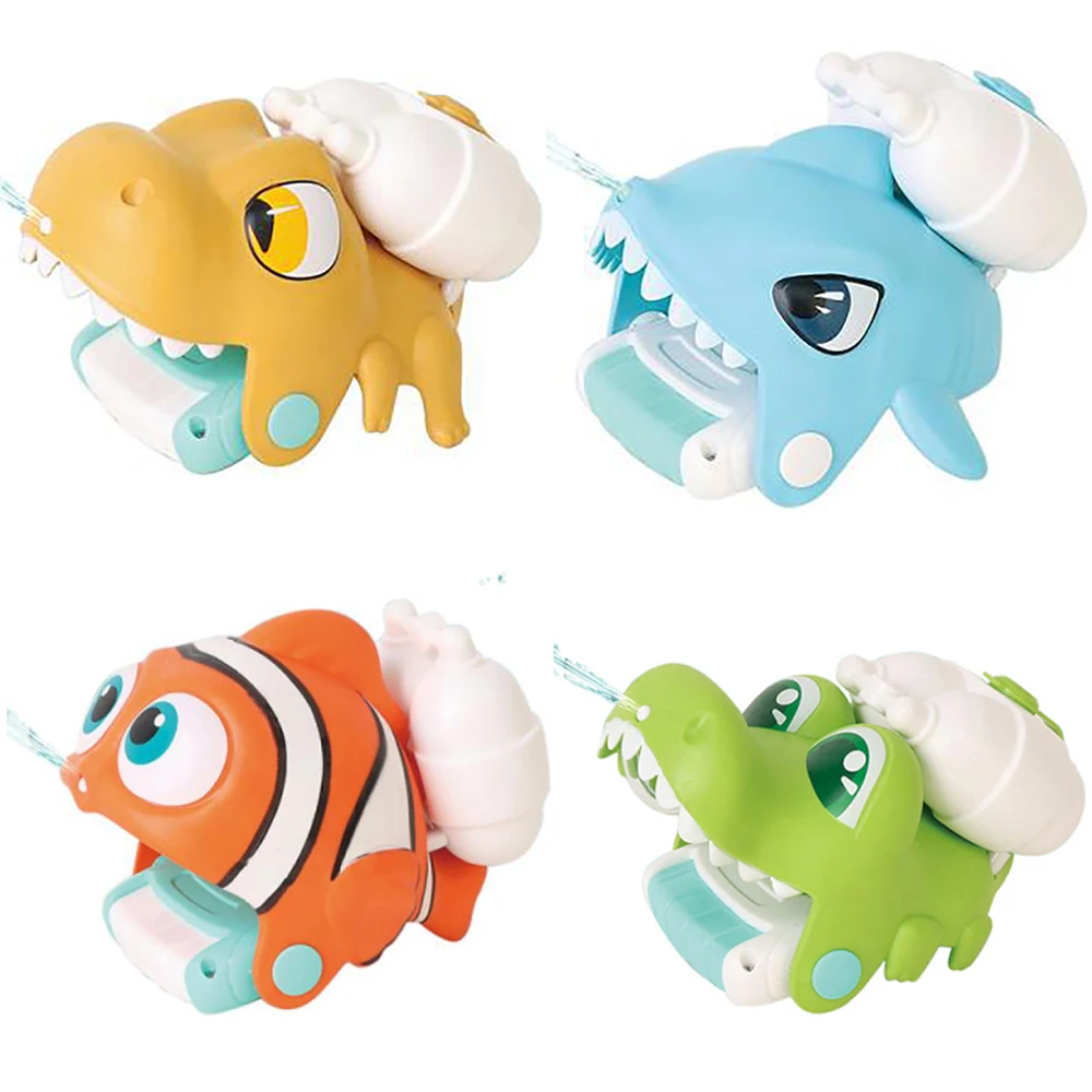 

Cartoon Wrist Hand Hold Water Gun Summer Mini Water Gun Dinosaur Shark Clownfish Crocodile Outdoor Beach Water Playing Toy Gift