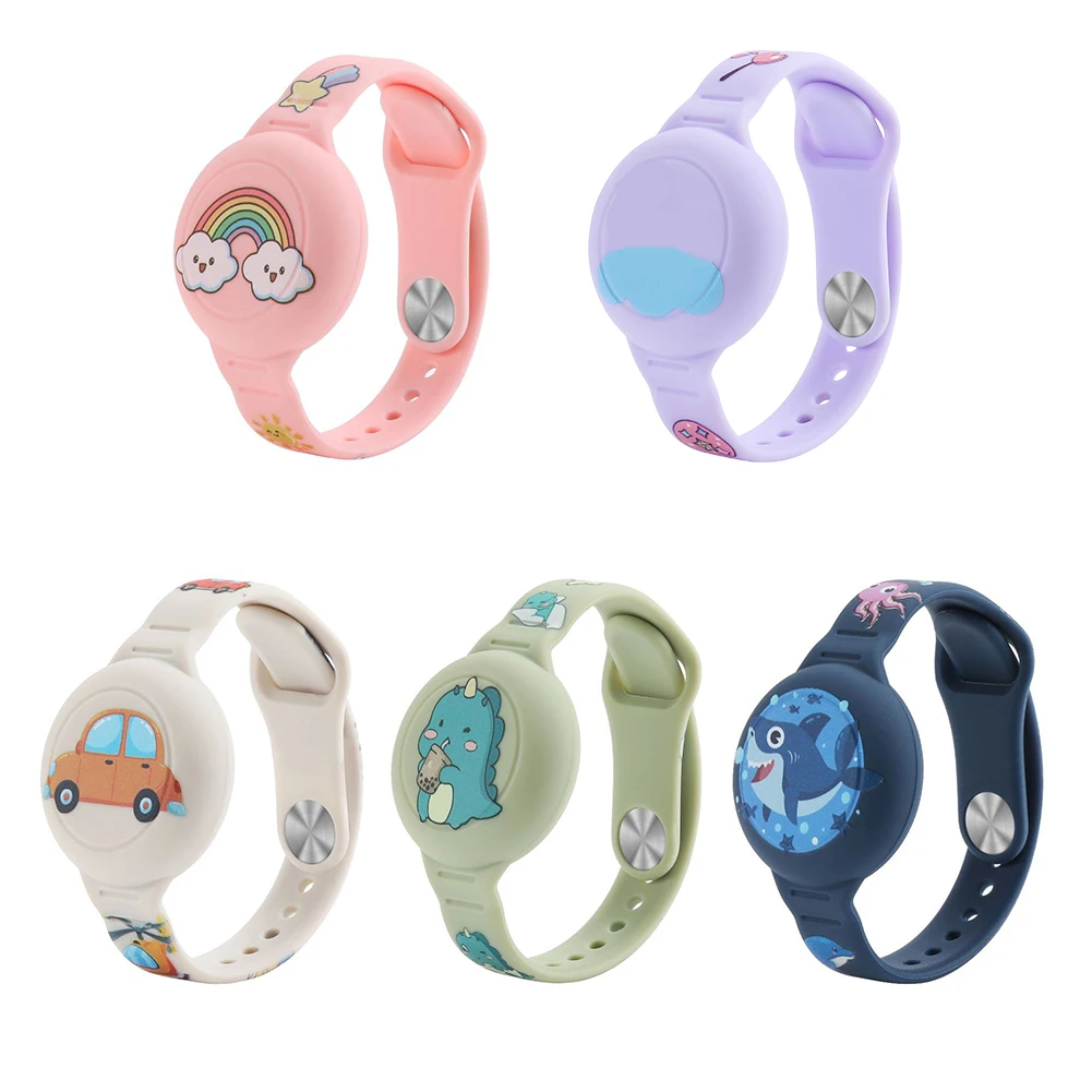 Kids Watch Band Waterproof Lightweight GPS Tracker Holder Silicone Toddler Holder Wristband for Apple Airtag