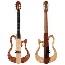 39 Inch Stilte Klassieke Gitaar 6 String Volledige Canada Esdoornhout Body Een Kant Kan Opvouwbare Klassieke Stille Gitaar