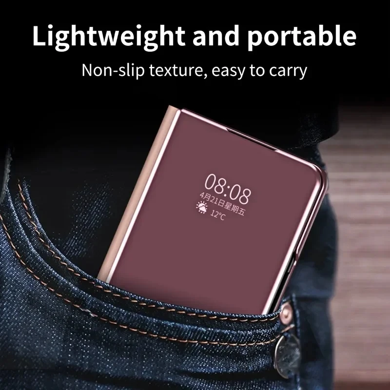 Luxury Mirror Leather Smart Flip Cover