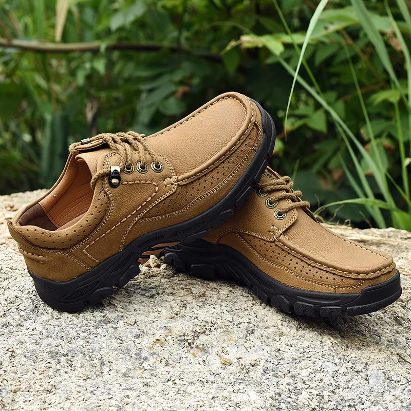 2023 Hot Sale High Quality Handmade Leather Casual Men Soft Shoes Design Sneakers Man Comfortable Leather Shoes 4