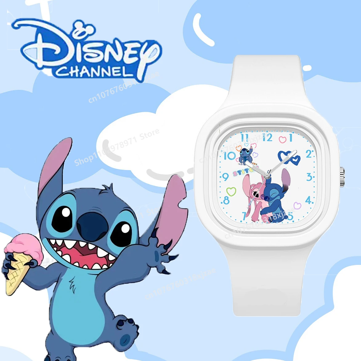 

Disney Stitch Waterproof Children Watch Cartoon Kawaii Silicone Sports Watches Waterproof Wrist Watch for Kids Birthday Gifts