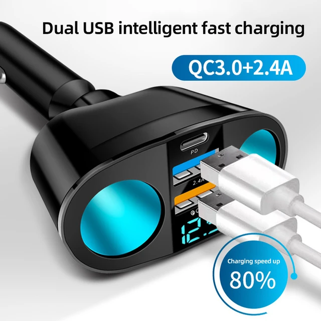 Kaufe 12V 24V Dual QC3.0 USB Auto Schnellladegerät