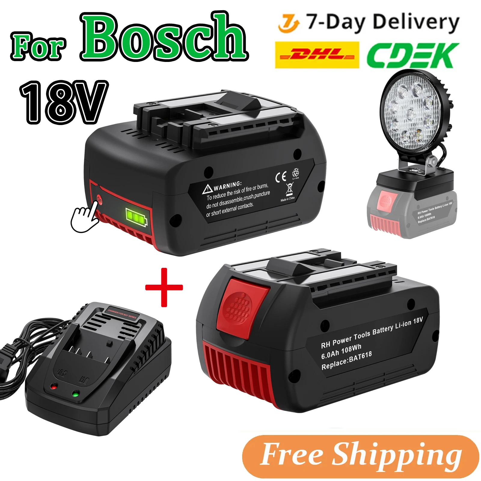 Batería Compatible Con Bosch S6EA Li-Ion 720 MAh 3,7 V Para Bosch