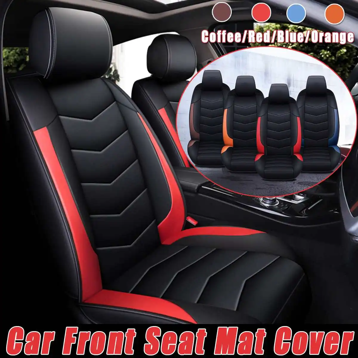 2pcs Front Car Seat Covers Automobiles Seat Covers PU Leather Seat