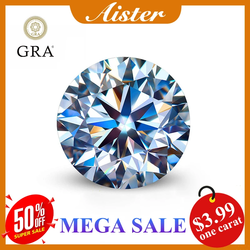 100% D Pietra Moissanite Incolore Con Certificato Lab Diamonds Moissanita Pietre Preziose Sciolte Tester Di Passaggio Positivo Con Rapporto Gra