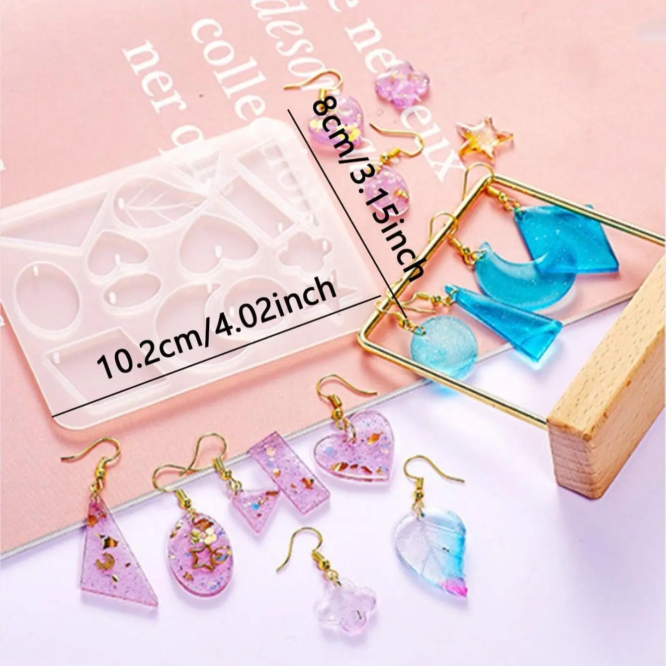 Earring Pendant Silicone Mold Geometric Rhombus Epoxy Resin Mould for DIY Earrings Keychain Necklace Charms Epoxy Resin Crafts