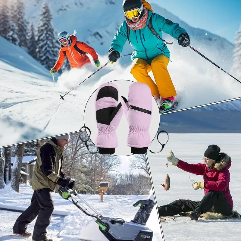 Winter Ski Gloves Snowboarding Gloves Waterproof Mittens Snow Ski Gloves Snowboard Gloves Anti-Slip Cold Weather Winter Gloves 5