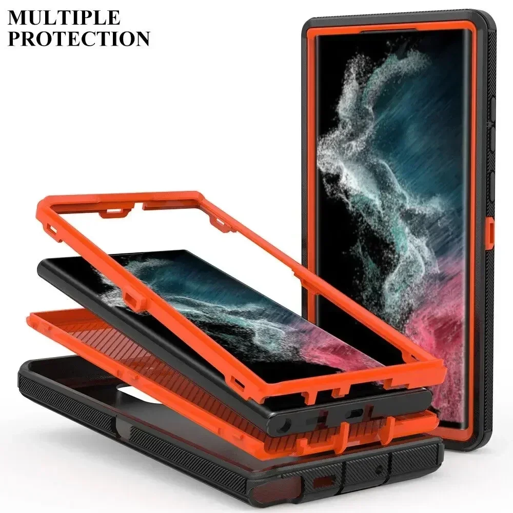 Coque Armor Otter X Box pour Samsung Galaxy A55 S23 S22 S21 S20 S24 Ultra S10 S8 S9 Note 20 10 Coque Armor antichoc robuste_voghion.com