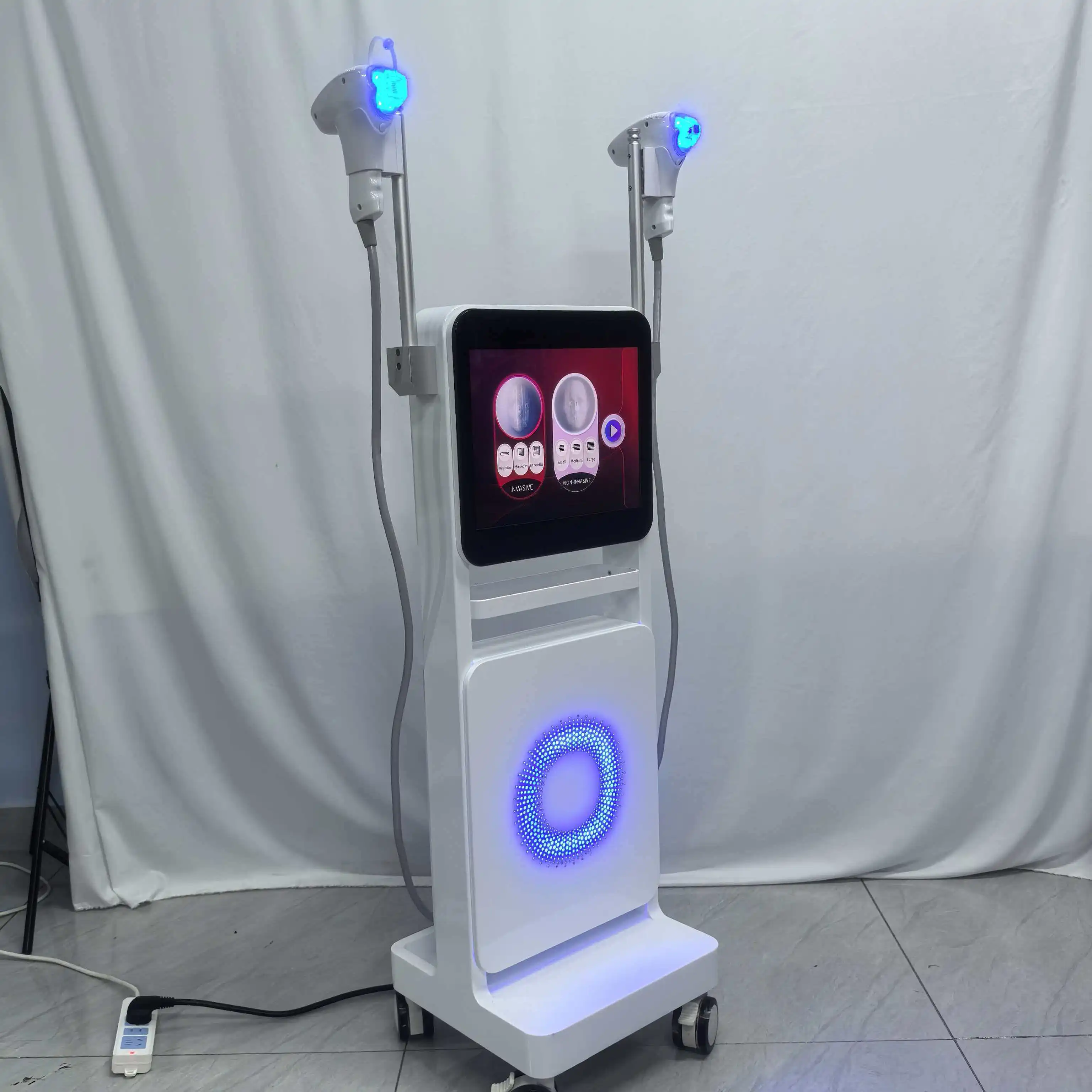 Stylo professionnel à micro-aiguilles 2 en 1, pour l'élimination des cicatrices d'acné, soins de la peau, thérapie à la lumière RF pour le visage et les yeux, Machine de beauté