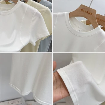 AOSSVIAO 2025 الصيف قصيرة الأكمام المحملة امرأة الملابس التي شيرت مثير Y2k قمة مثير المرأة س الرقبة تي شيرت مطاطا سليم القمم 6