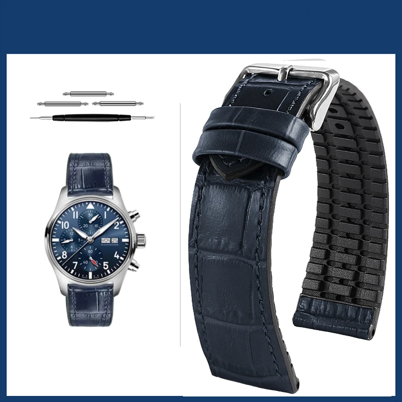 Premium Cowhide Leather Watch Strap with Butterfly Buckle - Various Sizes