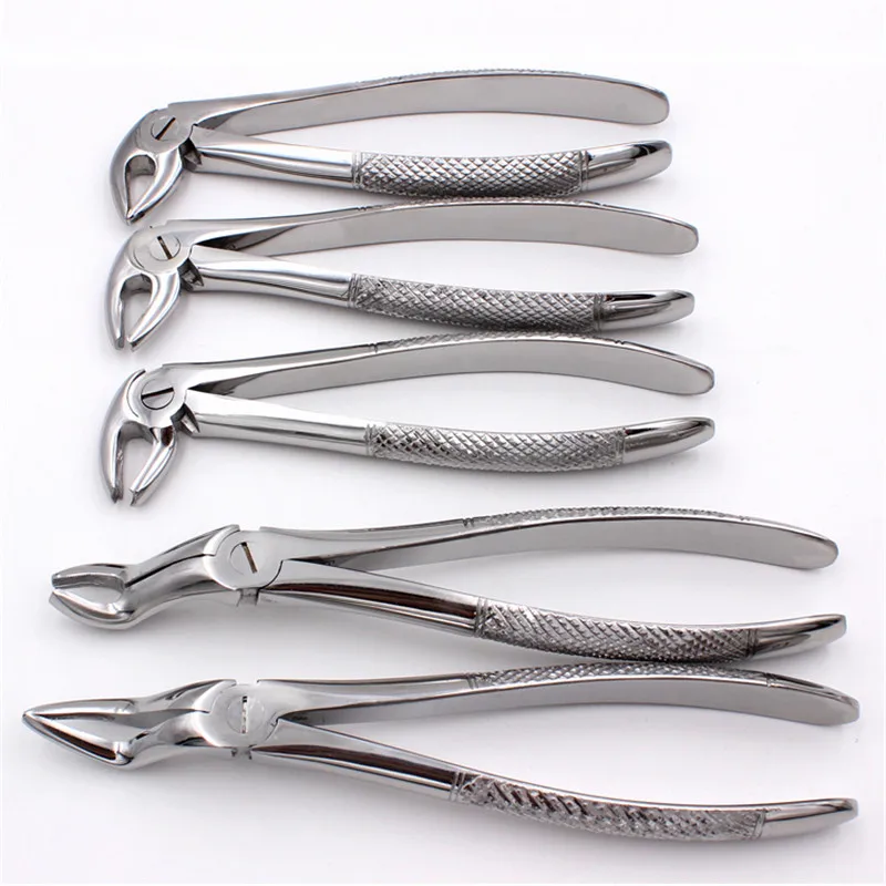 10pcs/set Adult Tooth Extracting Forceps Pliers for Adults with Toolkits Dental Surgical Extraction Instrument for Dental Clini