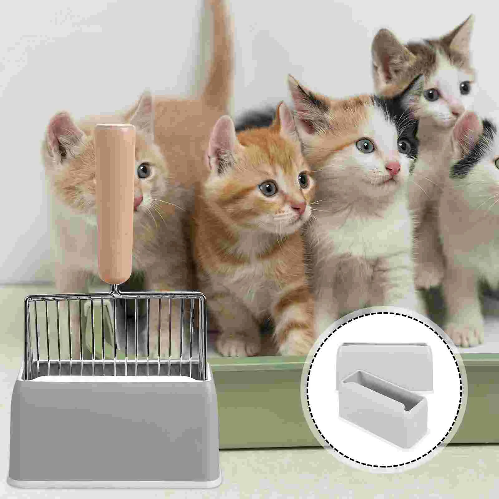 

2 Pcs Cat Litter Scoop Base Scooper Holder Household Stands Wear-resistant Plastic Accessory Holders Home Pet Supply