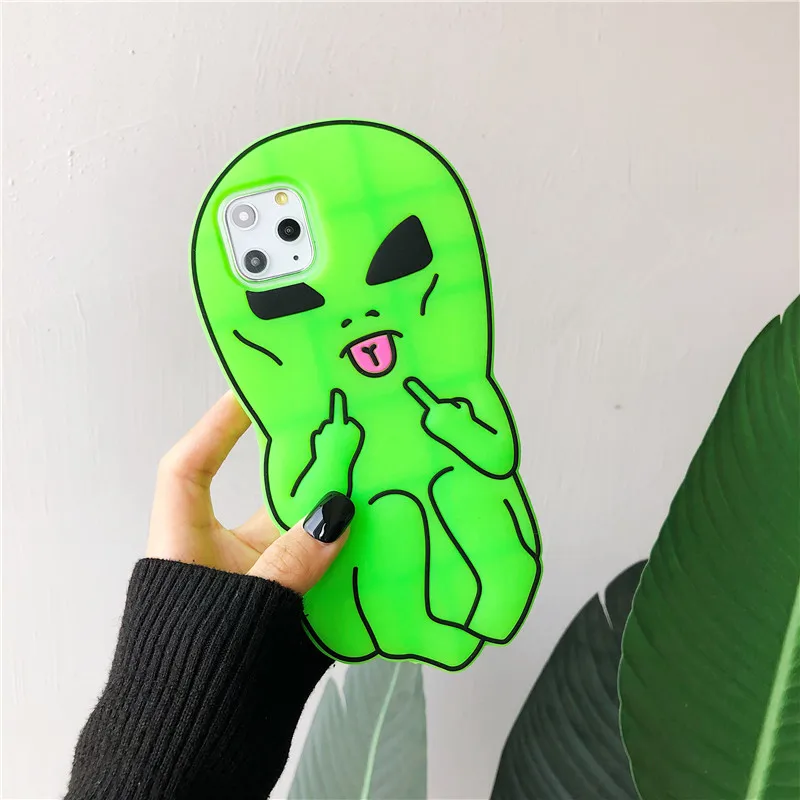 Funny Cartoon Swag Alien Phone Case for iPhone 17 Pro Max/16/15 Pro/14/13 Soft Silicone Rubber Funda 17 Pro/16 Pro — view 5