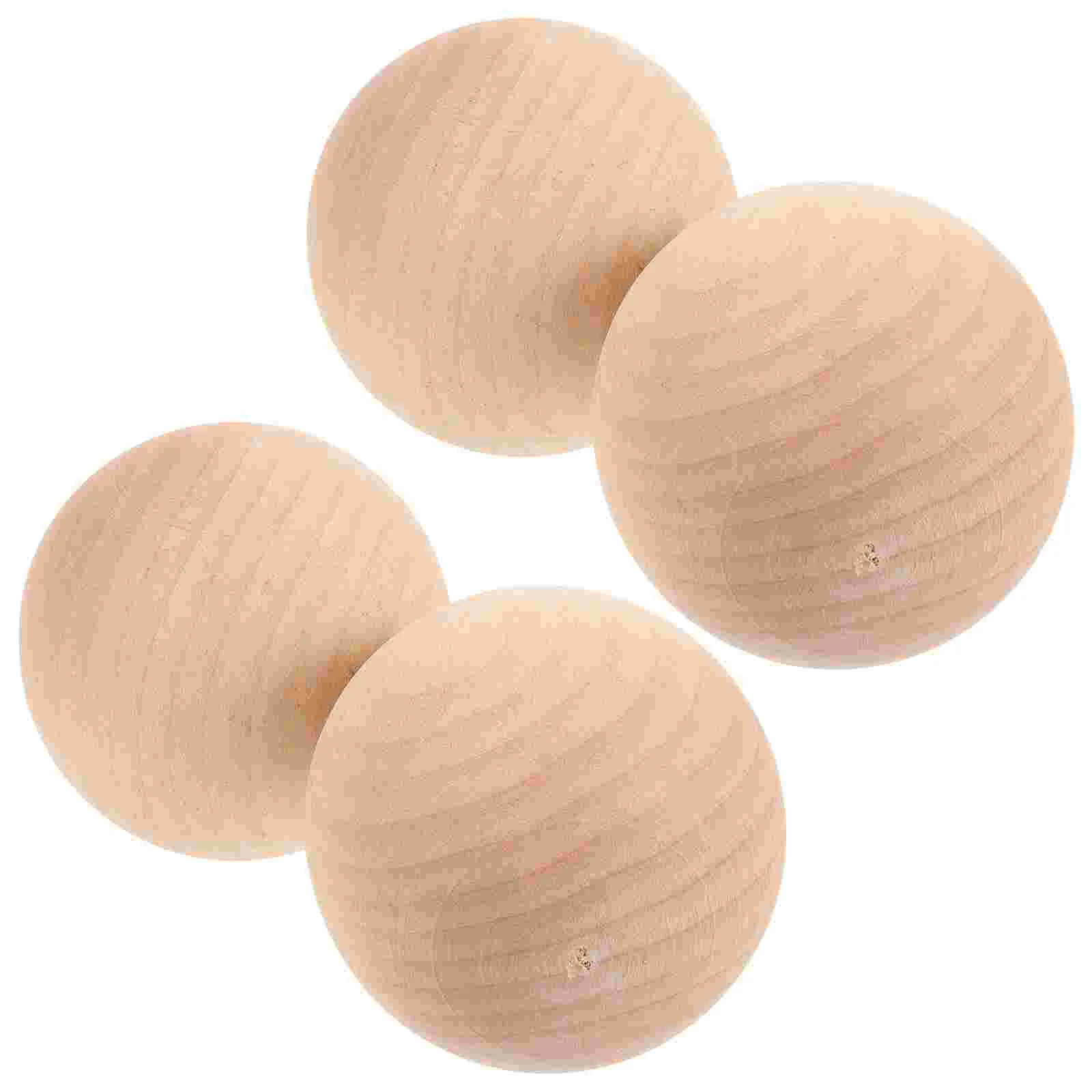 5 Pcs Wooden Balls Bocce Game Set Kids Wood Balls Portable Bocce Grass Outdoor Sports Water Play Equipment