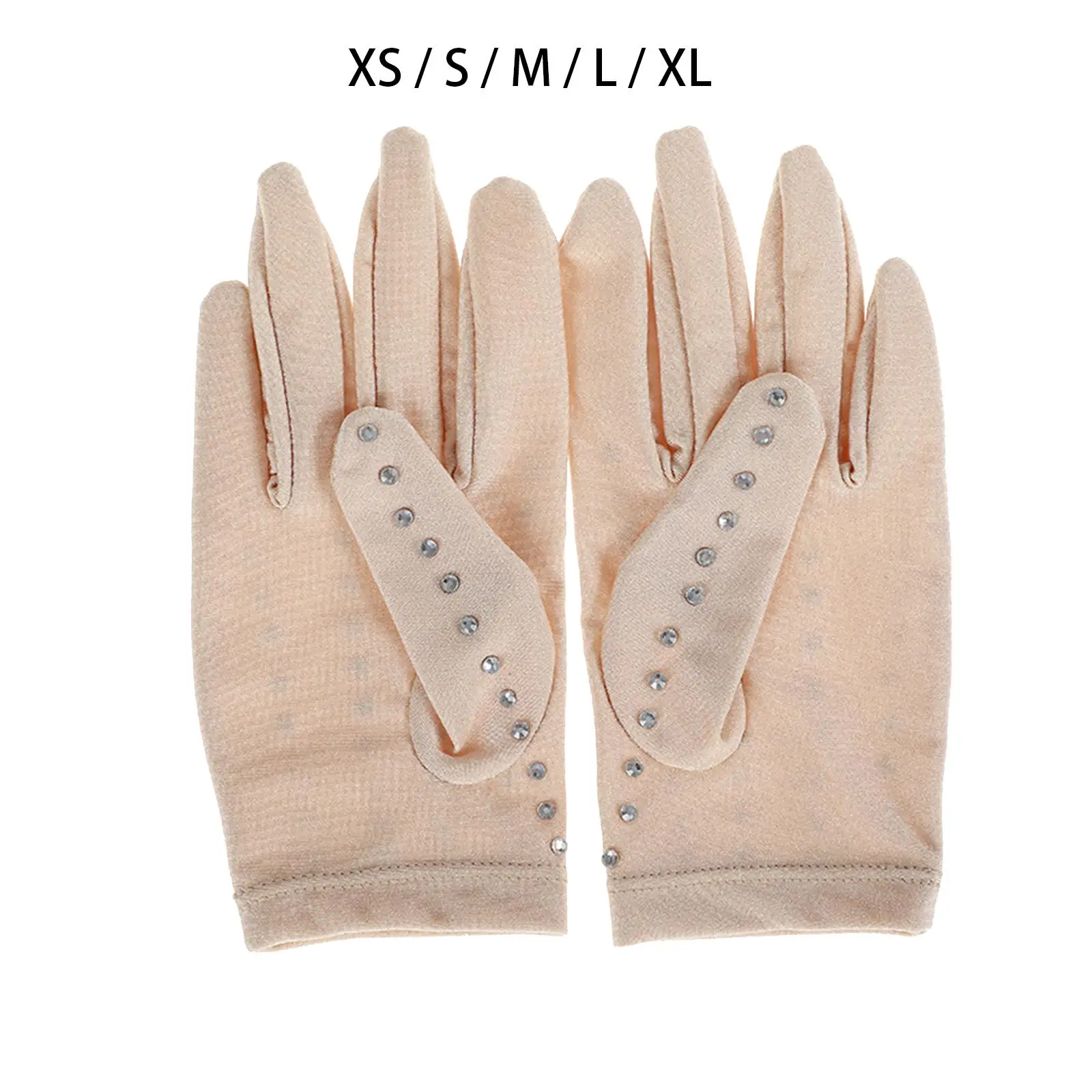 

Women Ice Figure Skating Gloves with Rhinestones Decoration Girls Skating Accessories for Show Competition Dance