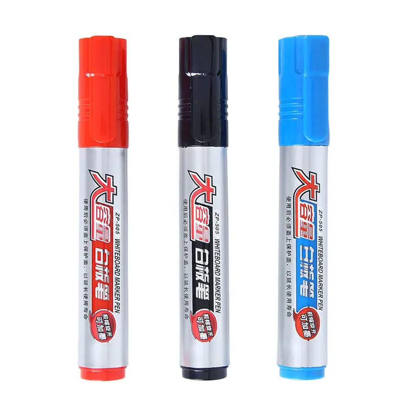 3가지 색상 리필 가능 마커 생생한 빠른 건조 지우기 가능 무독성 아트 화이트보드 펜 어린이 성인 학교 사무용품