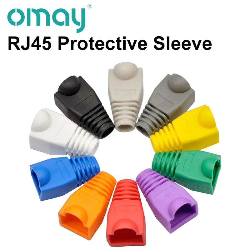Conector Cat5e Tampa Protetora Tampa do Adaptador Plugues de Cabo de Rede Ethernet Rj45 Cat Manga Multicolor Omay Rj45 Cat6