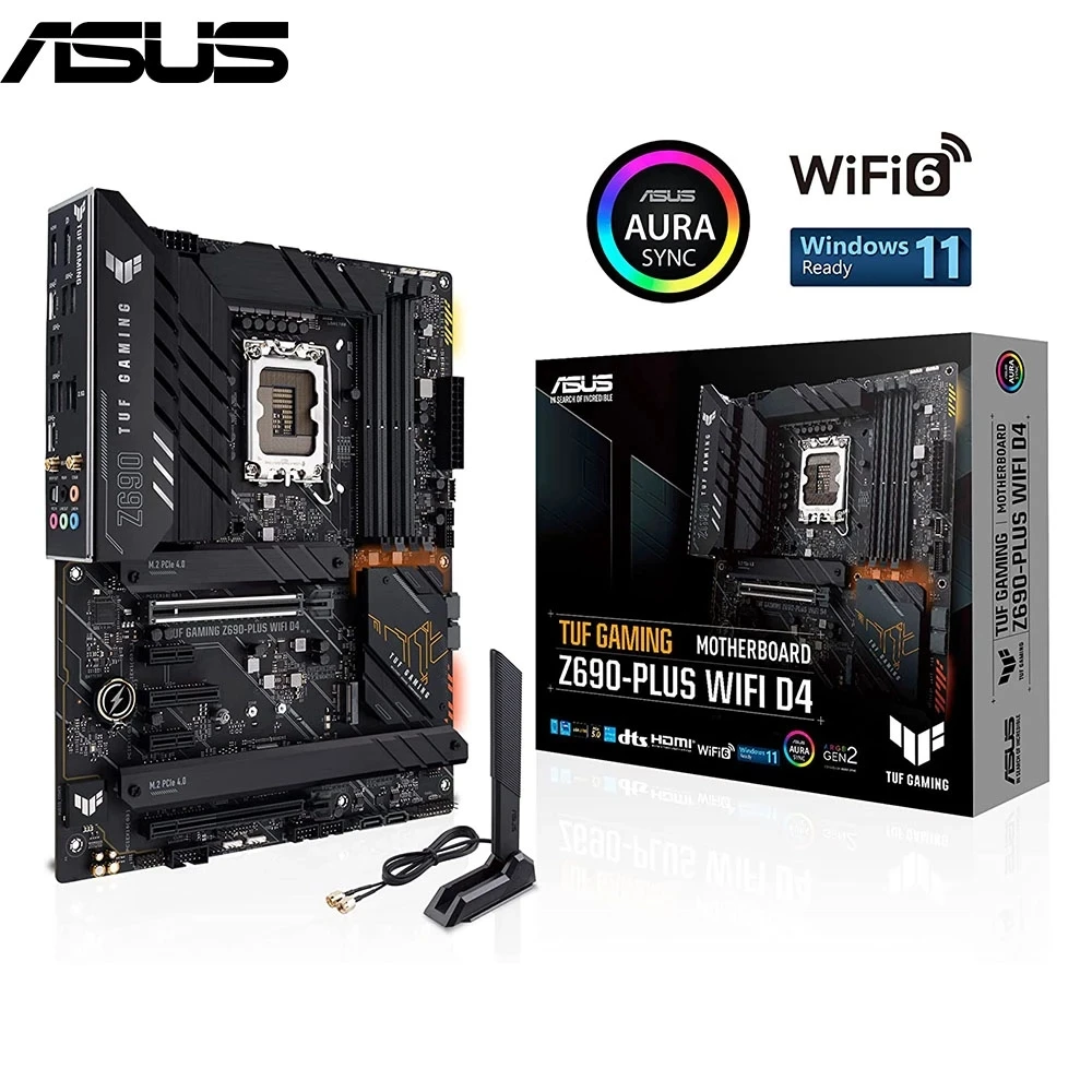 

NEW For Asus TUF GAMING Z690-PLUS WIFI D4 Original Desktop For Intel Z690 DDR4 Motherboard LGA 1700 Support 12900KF 12700K 12400