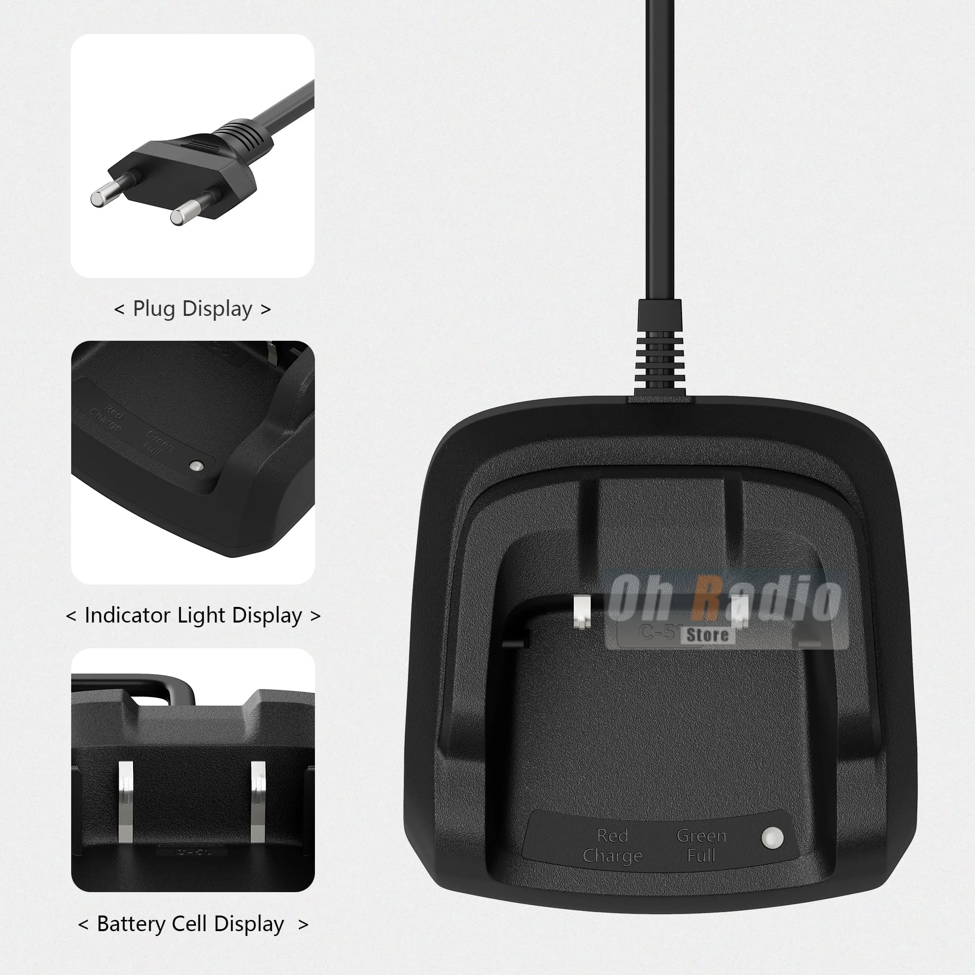 Quansheng Universal Desktop Fast Charger with Multi-Plug Options
