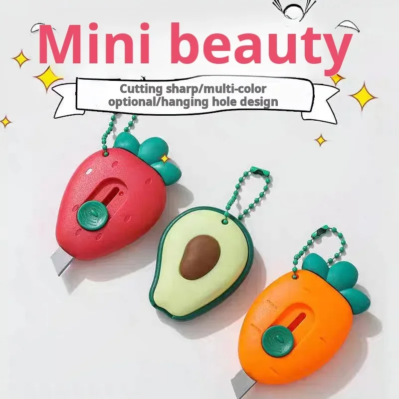 Cute Portable Mini Knife Avocado Strawberry Fruit Art Utility Knife Express Box Paper Cutter Craft Wrapping Tool 1PCS/3PCS