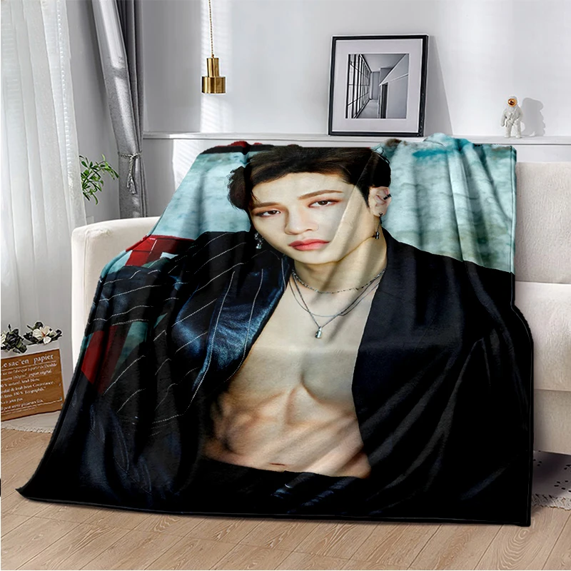 

New KPOP Boys Blanket Bang chan soft Comfortable Stray Kids Warm All Seasons Suitable for Sofa Bed Cover Office