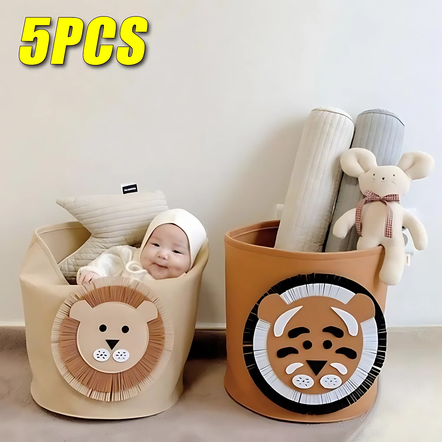 Baby Toy Storage Bucket Dirty Clothes Storage Basket Cute Clothes Storage Basket Baby Storage Basket Lion Shark Storage Felt 1
