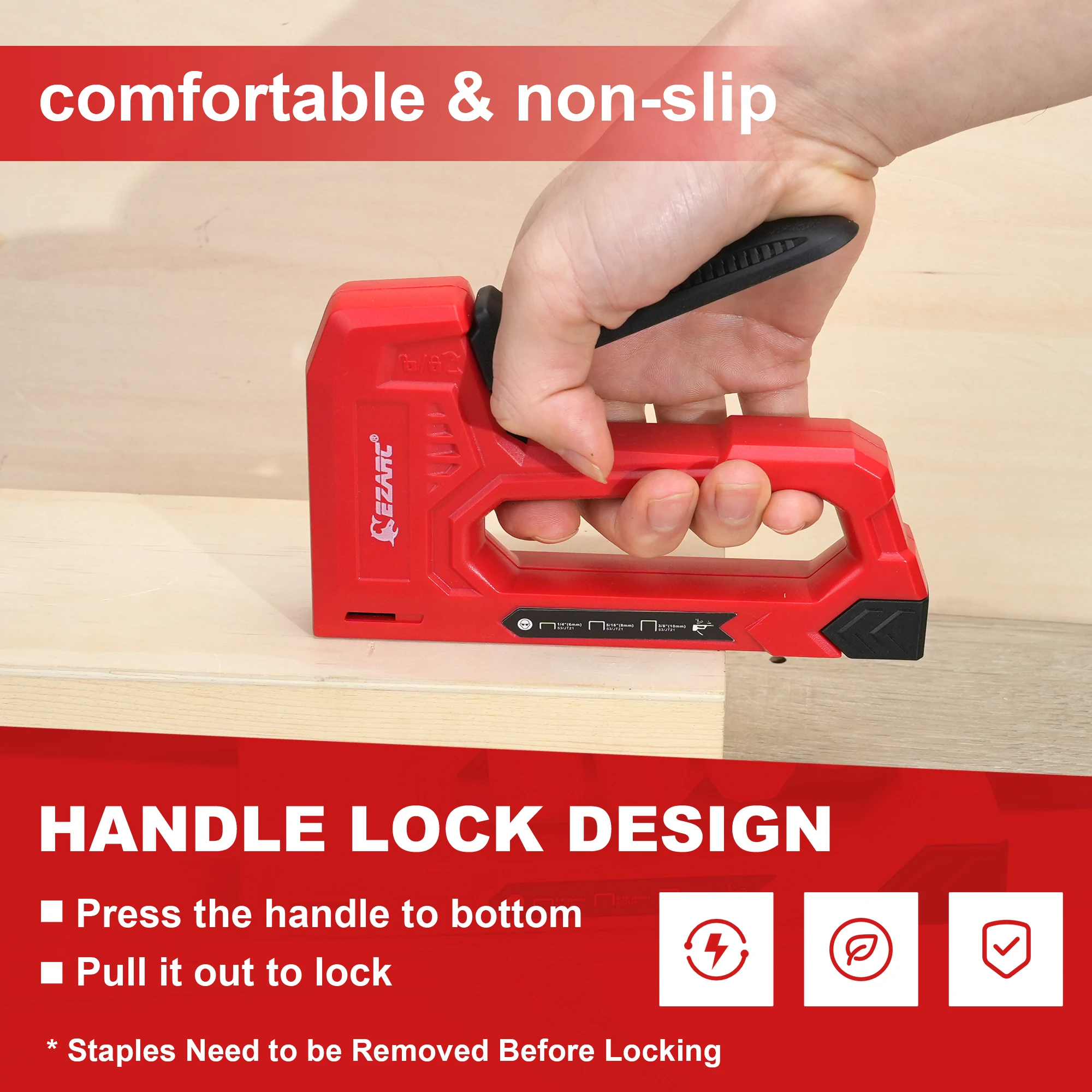 EZARC Hand Staple Gun Kit for Woodworking with 1000 Staples and Staple Remover, Light Duty Stapler and Nail Gun for DIY Crafts 5