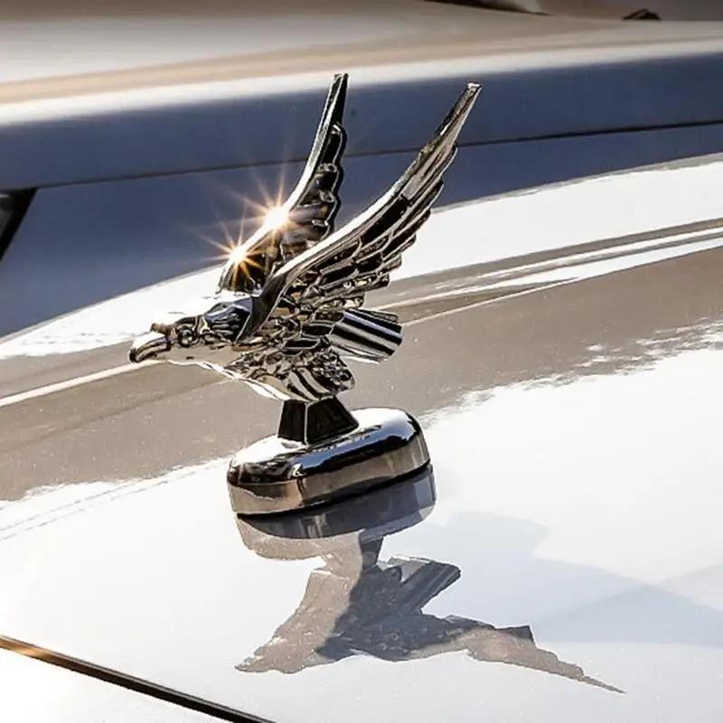 Car Hood Ornament 3D Car Emblem Self-Adhesive Eagle Stickers Decal Badge Sculpture Eagle Ornament Car Modification Accessories