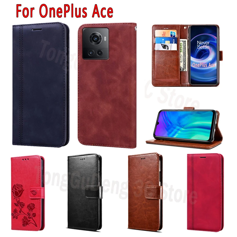 Cover For OnePlus Ace Case Flip Leather Wallet Stand Magnetic Card Phone Protective Shell Hoesje Book One Plus Ace Case Bag| - AliExpress