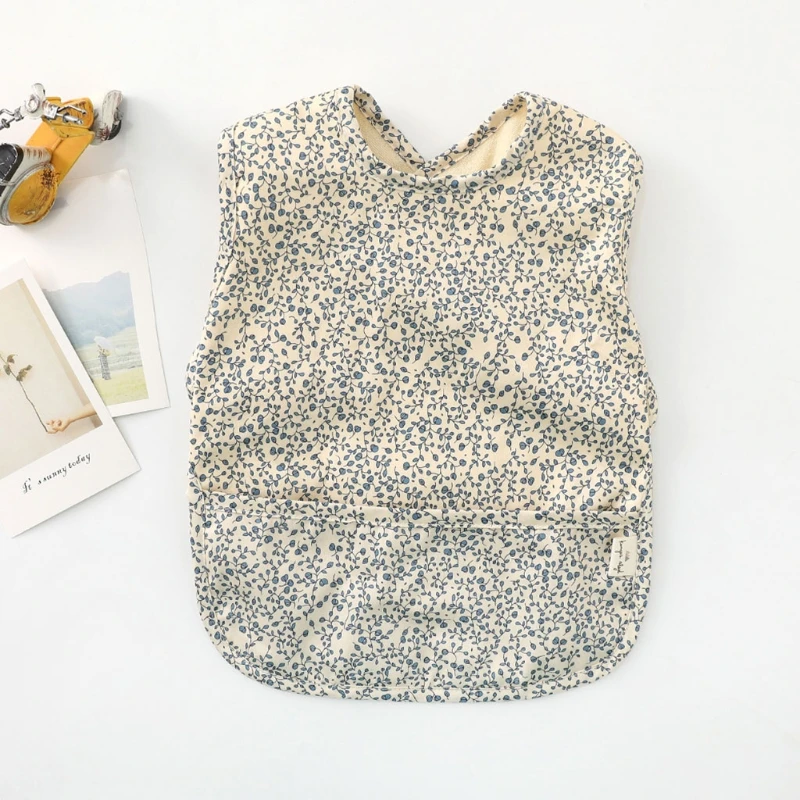 

Baby Drool Bib Burp Cloth with Pocket Bag Sleeveless Waterproof Feeding Cloth
