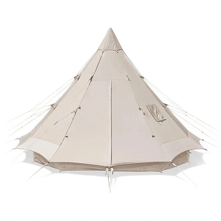 

Camping Tent Cotton Pyramid Tent Big Space 5-8 Persons Outdoor Picnic Windproof Family Party Hunting Tent