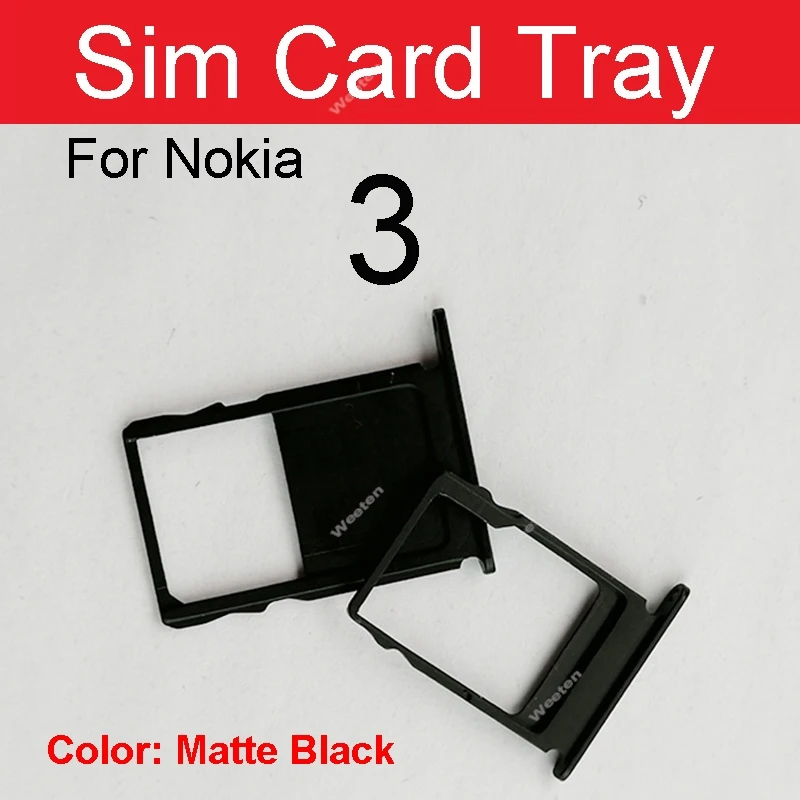 Black Sim Card Tray Holder with SD Slot for Nokia - Replacement Repair Parts