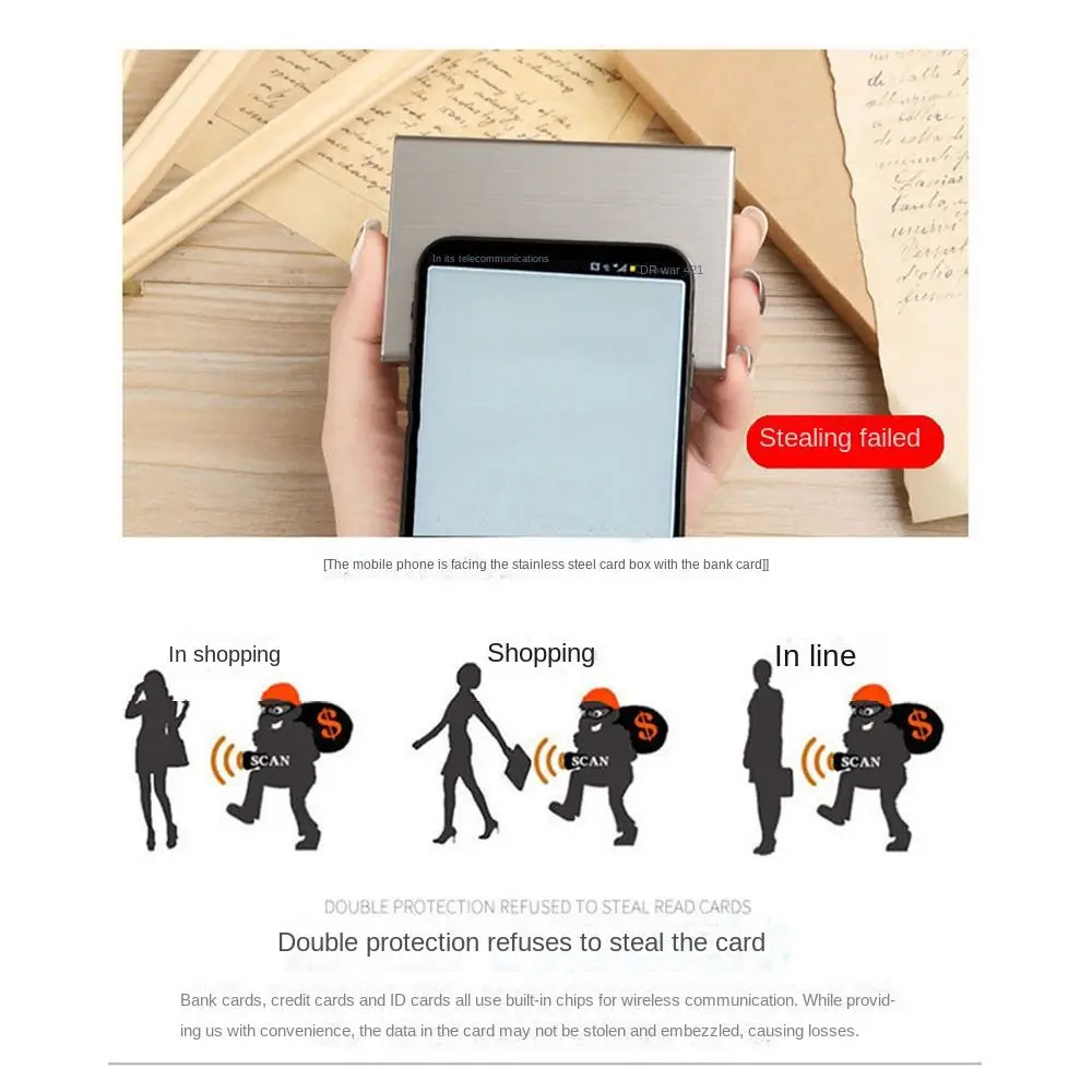 Sleek Anti-RFID Stainless Steel Wallet & Travel Cardholder