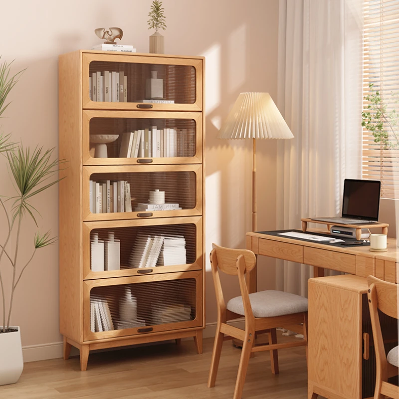 

Storage Filing Book Shelf Living Room Glass Side Wood Book Shelf Bedroom Small Space Libreria Estanteria Home Furniture RR50BC
